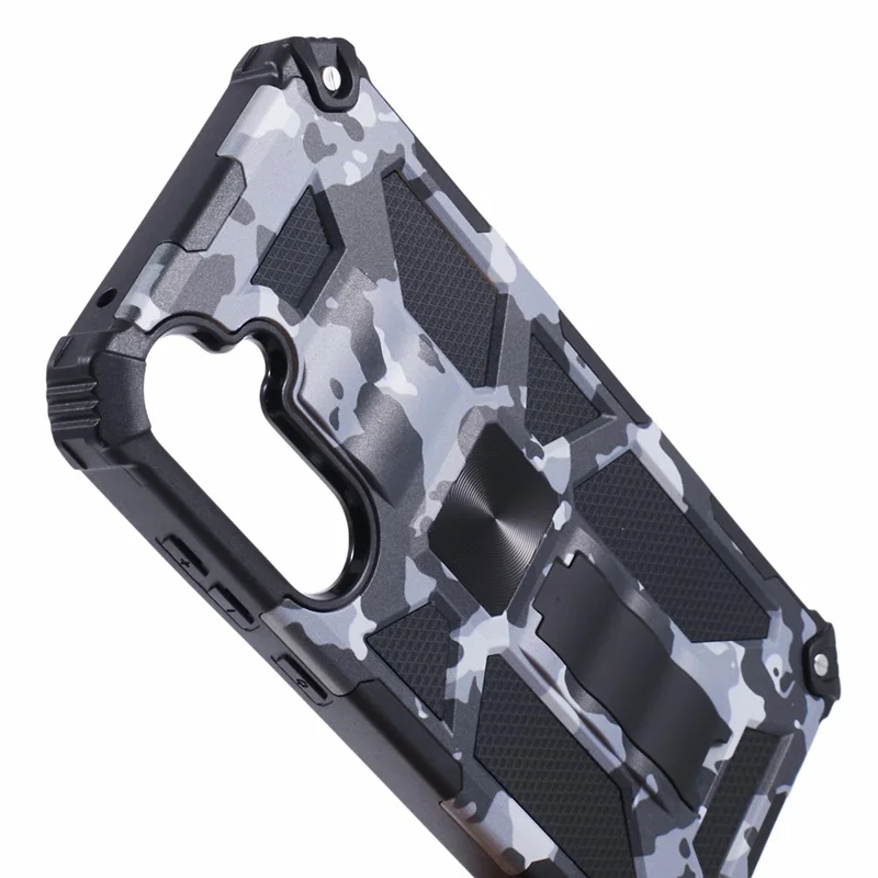 Pour Samsung Galaxy A35 5G Kickstand Cover Camouflage Pattern Armor Phone Case - Noir