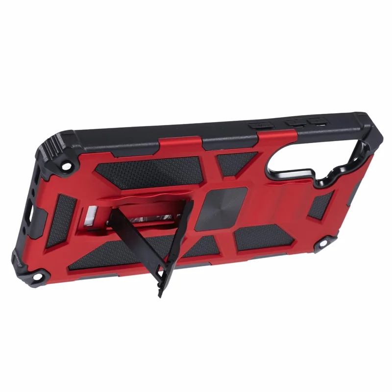 Telefoonhoesje voor Samsung Galaxy A35 5G met autohouder kickstand PC + TPU beschermhoes - Rood