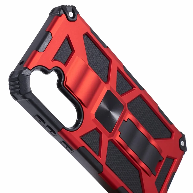 Telefoonhoesje voor Samsung Galaxy A35 5G met autohouder kickstand PC + TPU beschermhoes - Rood