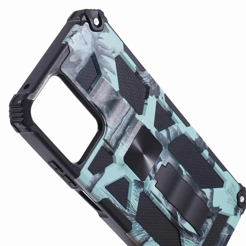 Para Motorola Moto G Power (2024) Capa de Telefone Padrão de Camuflagem à Prova de Choque com Suporte - Verde Claro
