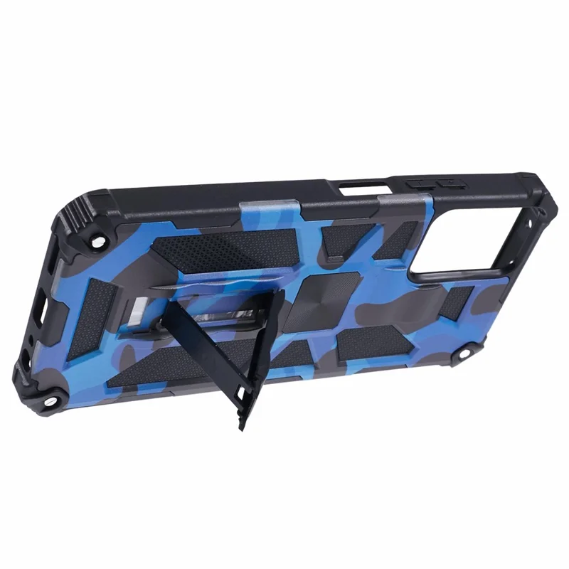 For Motorola Moto G Power (2024) Camouflage Pattern Case Shockproof Kickstand Phone Cover - Blue
