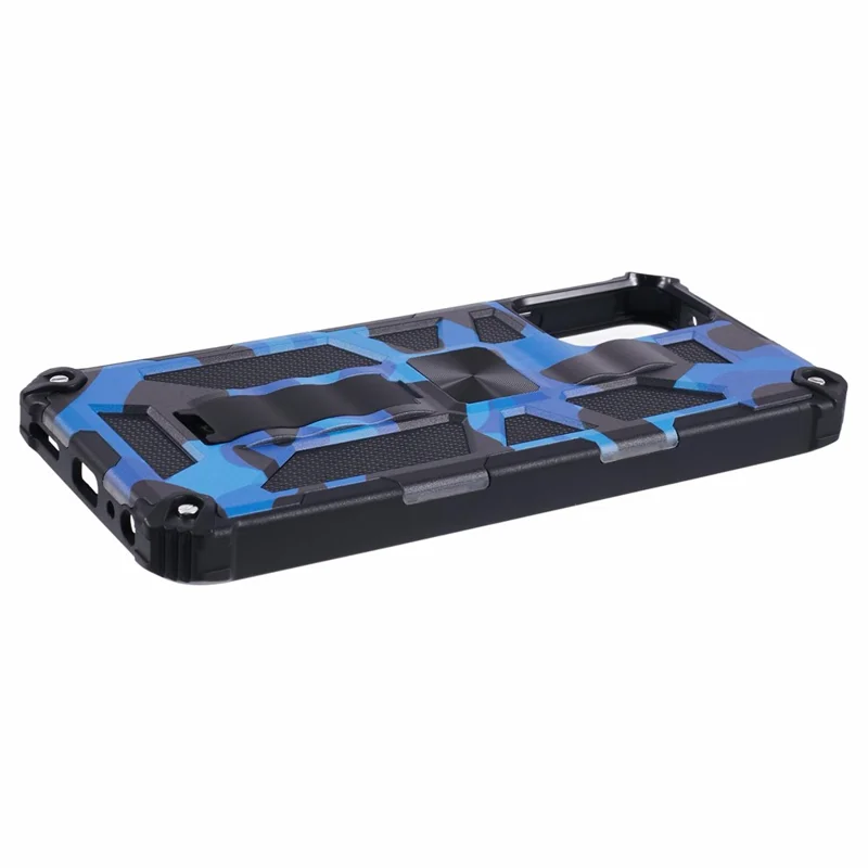 For Motorola Moto G Power (2024) Camouflage Pattern Case Shockproof Kickstand Phone Cover - Blue