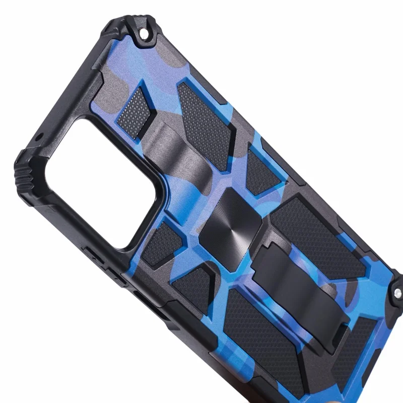 For Motorola Moto G Power (2024) Camouflage Pattern Case Shockproof Kickstand Phone Cover - Blue