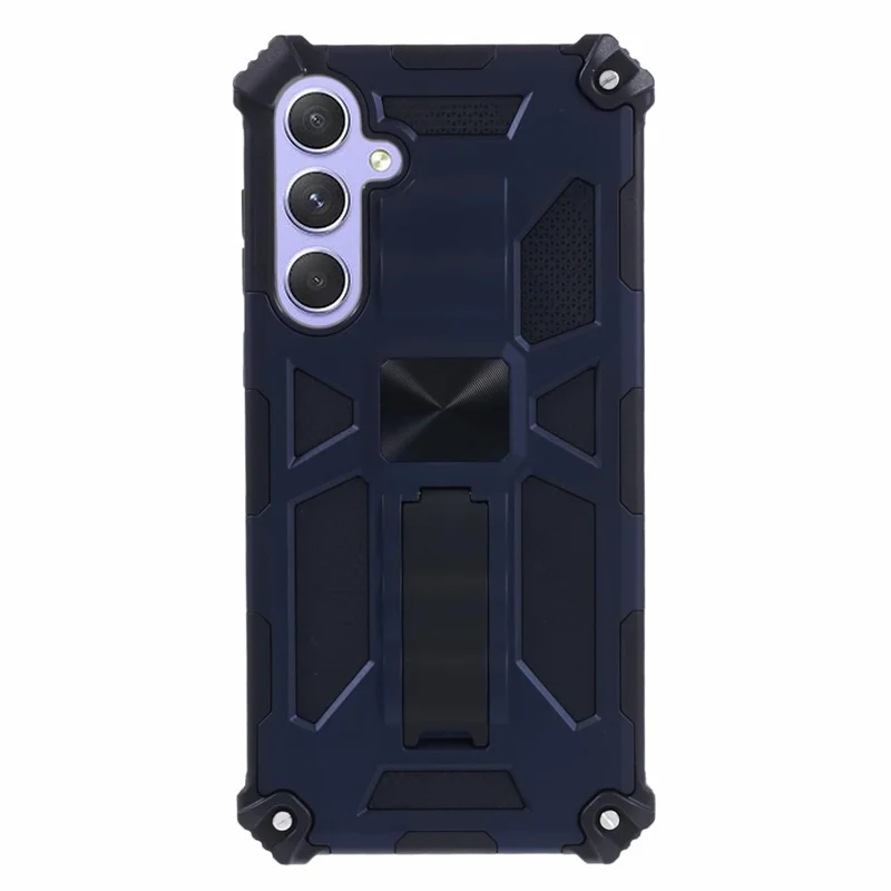 For Samsung Galaxy A55 5G Phone Case Military Grade Armor Phone Cover with Kickstand - Blue