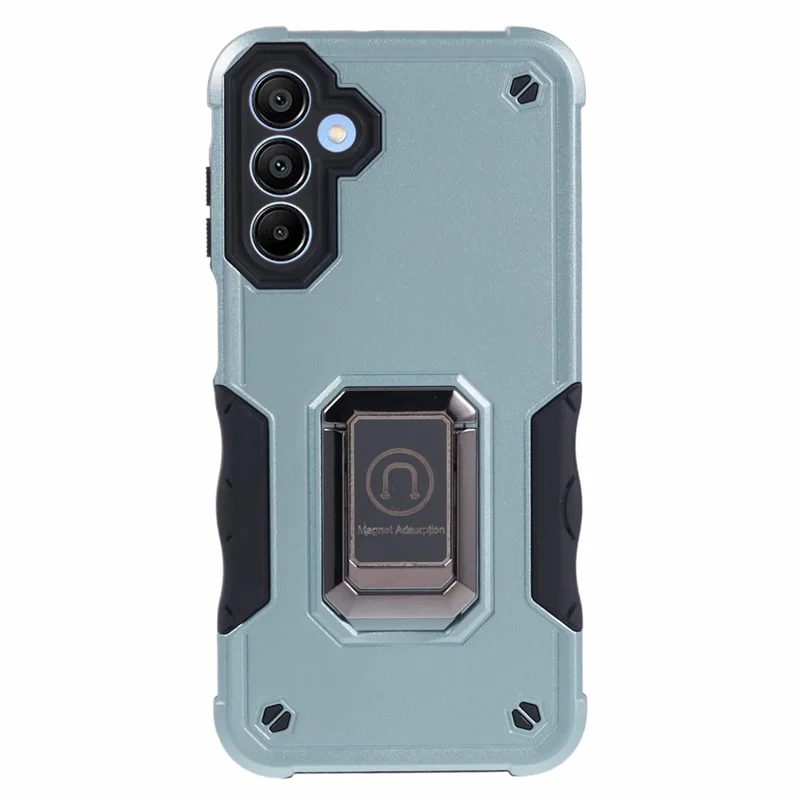 For Samsung Galaxy A15 4G / 5G Case with Kickstand PC+TPU Impact-Resistant Phone Cover - Green