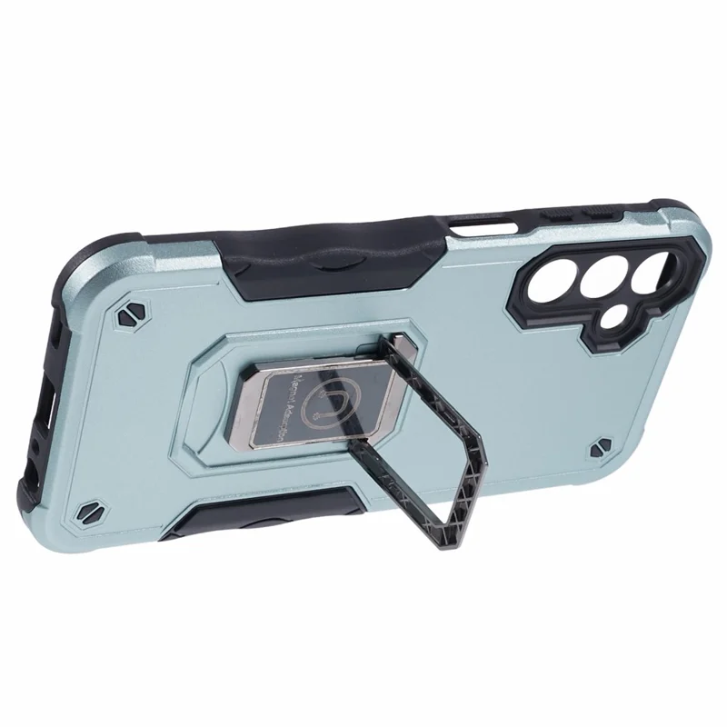 For Samsung Galaxy A15 4G / 5G Case with Kickstand PC+TPU Impact-Resistant Phone Cover - Green