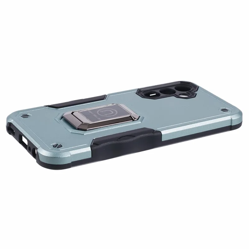 For Samsung Galaxy A15 4G / 5G Case with Kickstand PC+TPU Impact-Resistant Phone Cover - Green