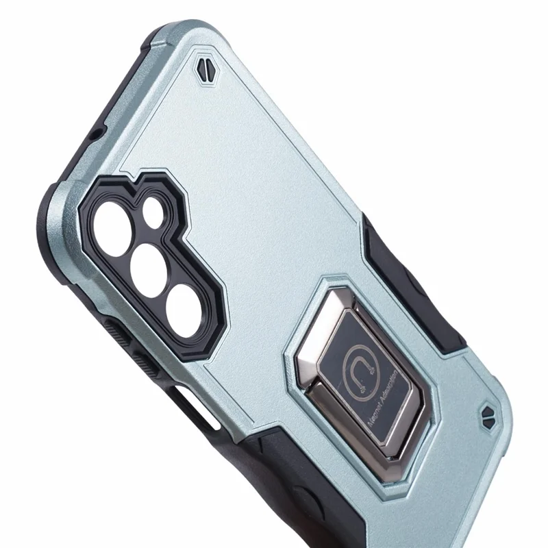 For Samsung Galaxy A15 4G / 5G Case with Kickstand PC+TPU Impact-Resistant Phone Cover - Green