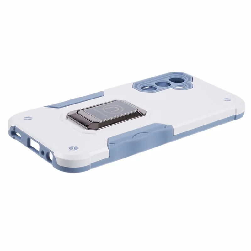 For Samsung Galaxy A15 4G / 5G Case with Kickstand PC+TPU Impact-Resistant Phone Cover - White