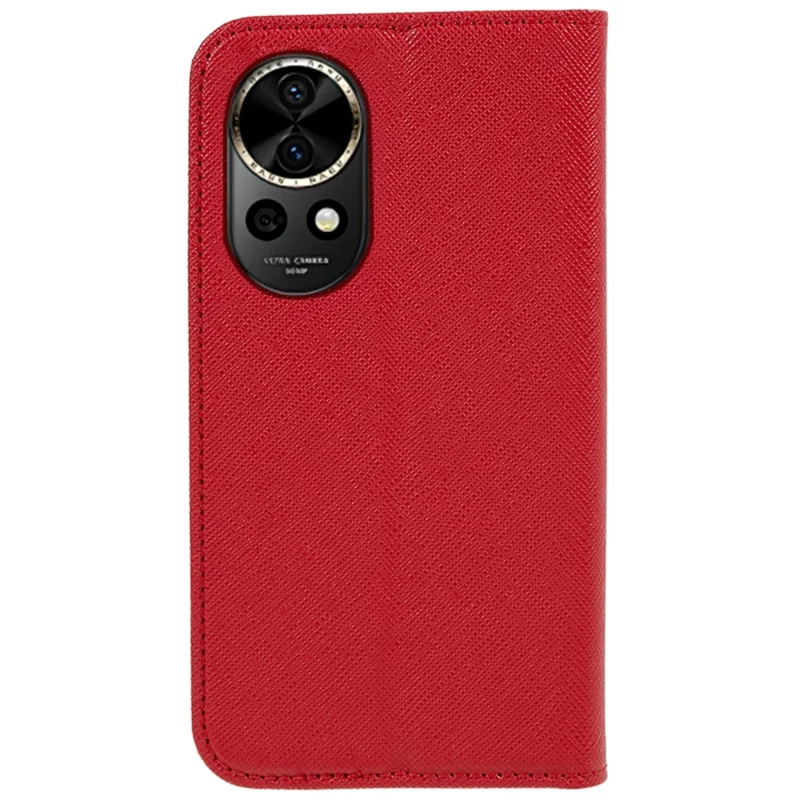 Para Huawei nova 12 Pro 5G / nova 12 Ultra 5G Capa de Telefone Celular Textura Cruzada Fechamento Magnético Cobertura de Carteira de Couro PU - Vermelho