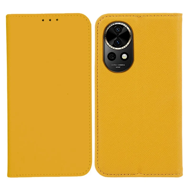 Per Huawei nova 12 Pro 5G / nova 12 Ultra 5G Custodia per cellulare Texture a croce Chiusura magnetica Custodia in pelle PU - Giallo