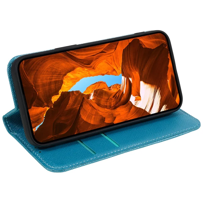 For Huawei nova 12 Pro 5G / nova 12 Ultra 5G Cell Phone Case Cross Texture Magnetic Closing PU Leather Wallet Cover - Sky Blue