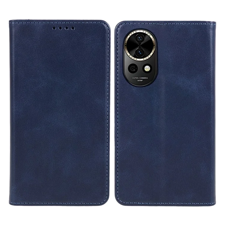 For Huawei nova 12 5G Cell Phone Case Calf Texture PU Leather Stand Full Protection Wallet Cover - Blue