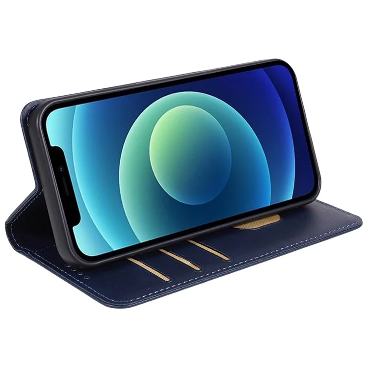 For Huawei nova 12 5G Cell Phone Case Calf Texture PU Leather Stand Full Protection Wallet Cover - Blue