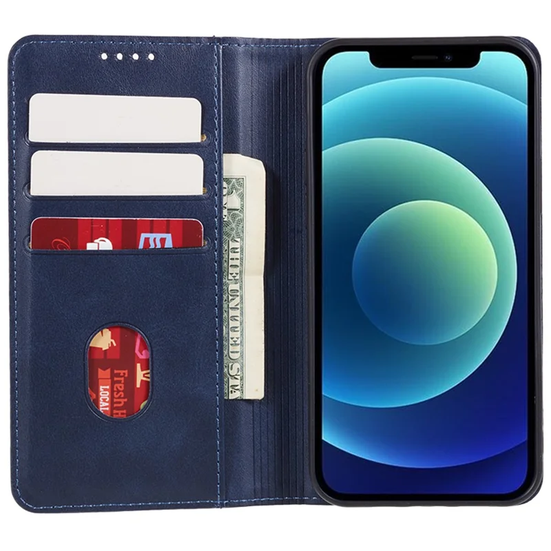 For Huawei nova 12 5G Cell Phone Case Calf Texture PU Leather Stand Full Protection Wallet Cover - Blue