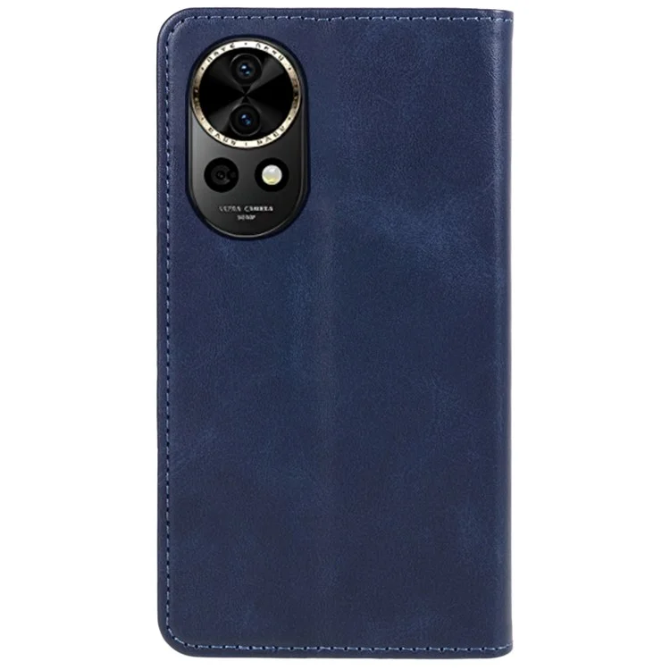 For Huawei nova 12 5G Cell Phone Case Calf Texture PU Leather Stand Full Protection Wallet Cover - Blue