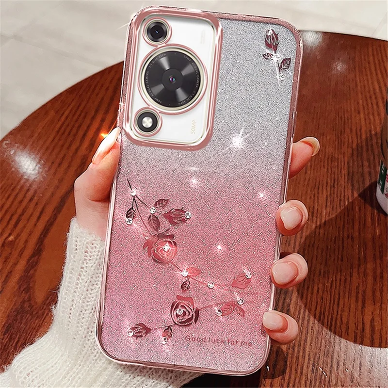 KADEM Para Huawei Enjoy 70 4G / nova Y72 4G Funda de Móvil con Decoración de Diamantes de Imitación - Oro Rosa
