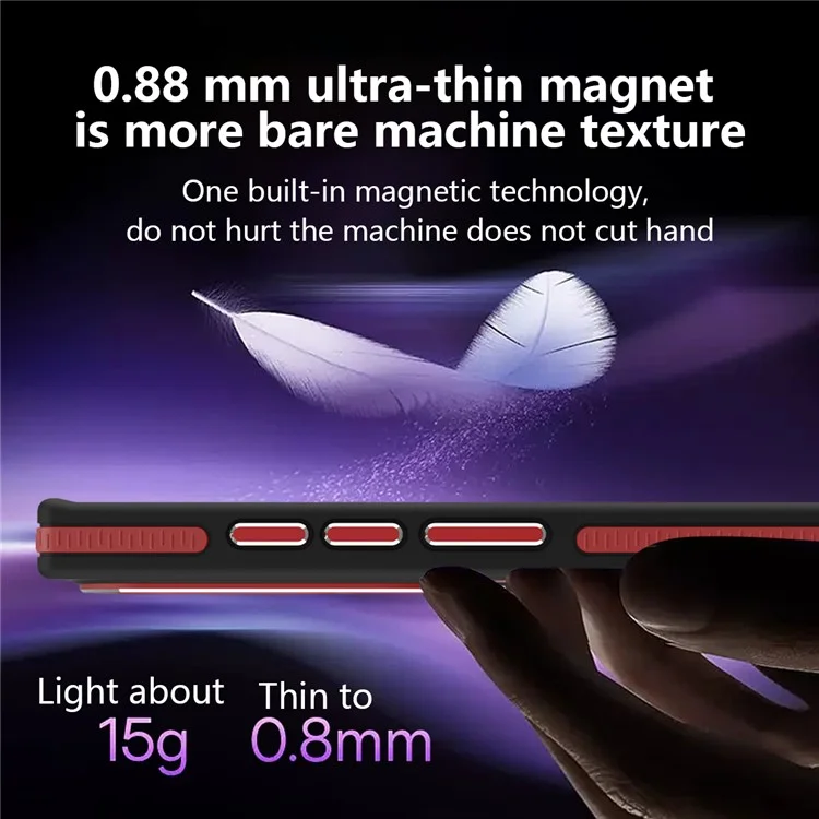 Pour Samsung Galaxy S23 Ultra Case Slim-Fit TPU+PC Protective Shell Compatible avec MagSafe - Vin Rouge