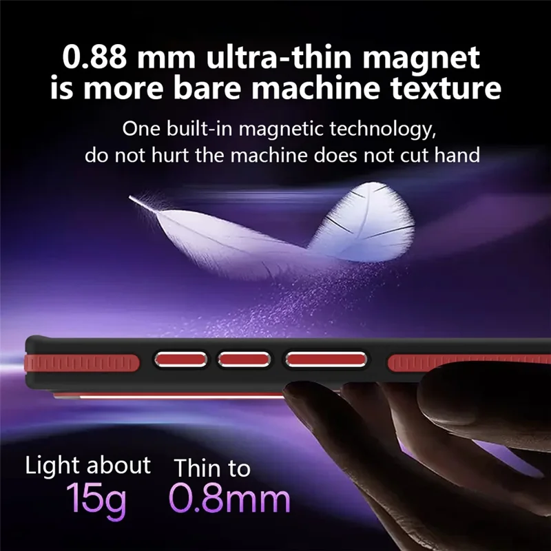 For Samsung Galaxy S23 Ultra Case Slim-Fit TPU+PC Protective Shell Magnetic Case - Black