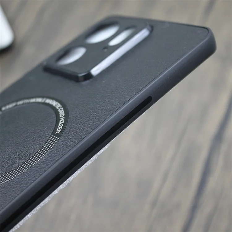Pour étui de téléphone portable Motorola Edge 40 5G Étui en cuir + TPU compatible avec MagSafe - Noir