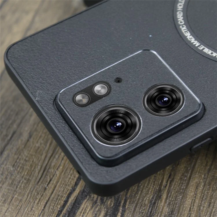 Pour étui de téléphone portable Motorola Edge 40 5G Étui en cuir + TPU compatible avec MagSafe - Noir