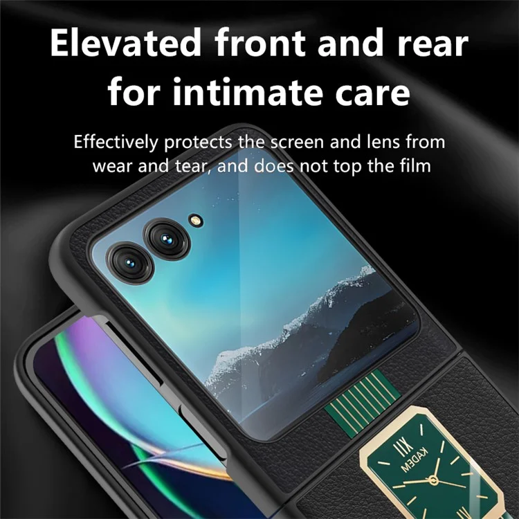 KADEM per Motorola Razr 40 Ultra 5G Custodia per telefono cellulare rivestita in pelle placcata - Arancione