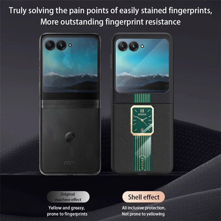 KADEM per Motorola Razr 40 Ultra 5G Custodia per telefono cellulare rivestita in pelle placcata - Arancione