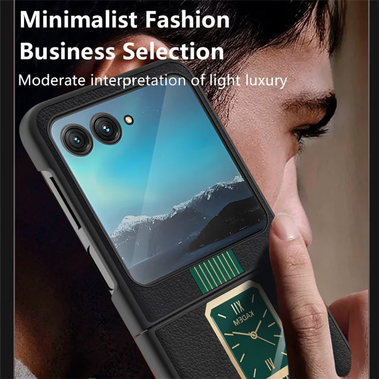 KADEM per Motorola Razr 40 Ultra 5G Custodia per telefono cellulare rivestita in pelle placcata - Arancione