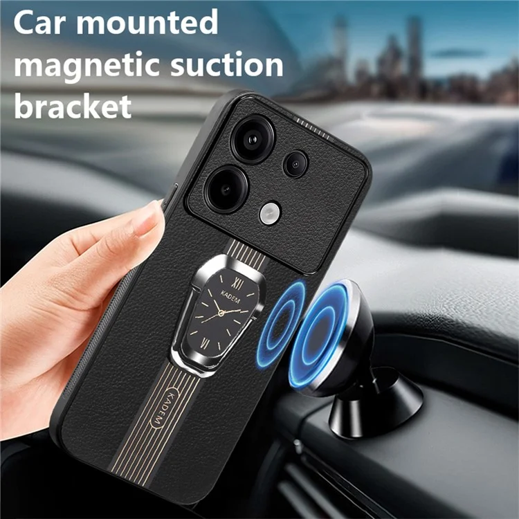 KADEM For Xiaomi Redmi Note 13 4G Cell Phone Case Electroplating Watch Pattern Design Shell - Black
