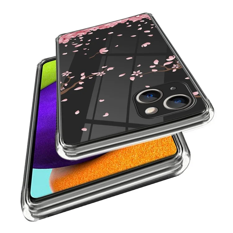 Phone Case for iPhone 15 Pattern Printing Soft TPU Phone Cover - Sakura