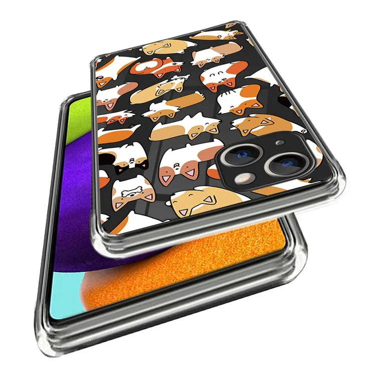 Handyhülle für iPhone 15 mit Musterdrucken, weiche TPU-Handyhülle - Hunde-Aufkleber