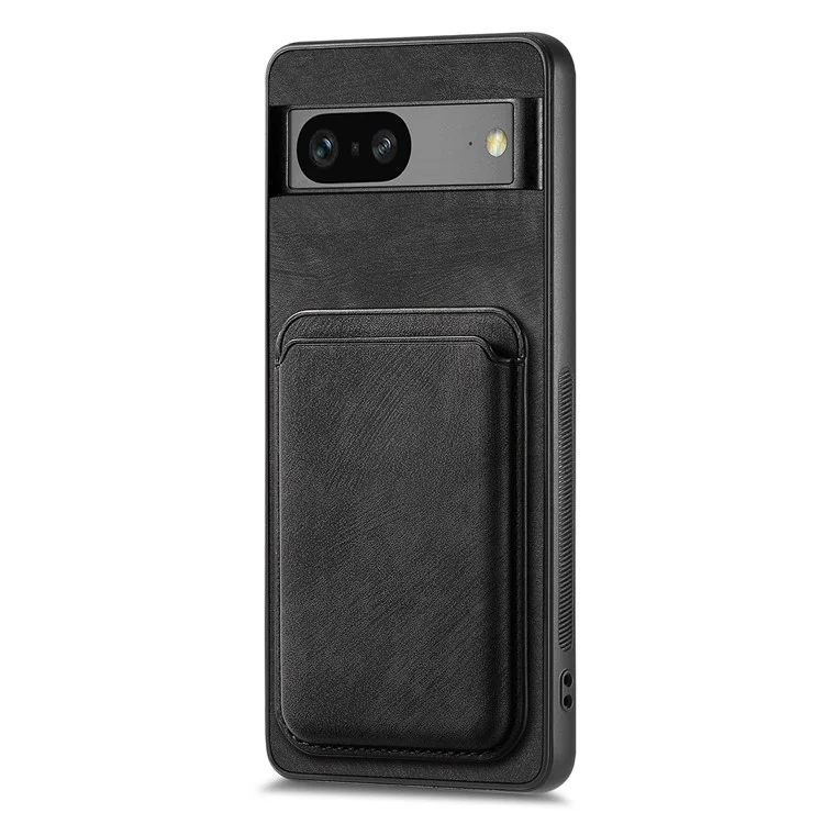 For Google Pixel 7 5G Case Compatible with MagSafe Leather Back Cover with Detachable Card Holder - Black