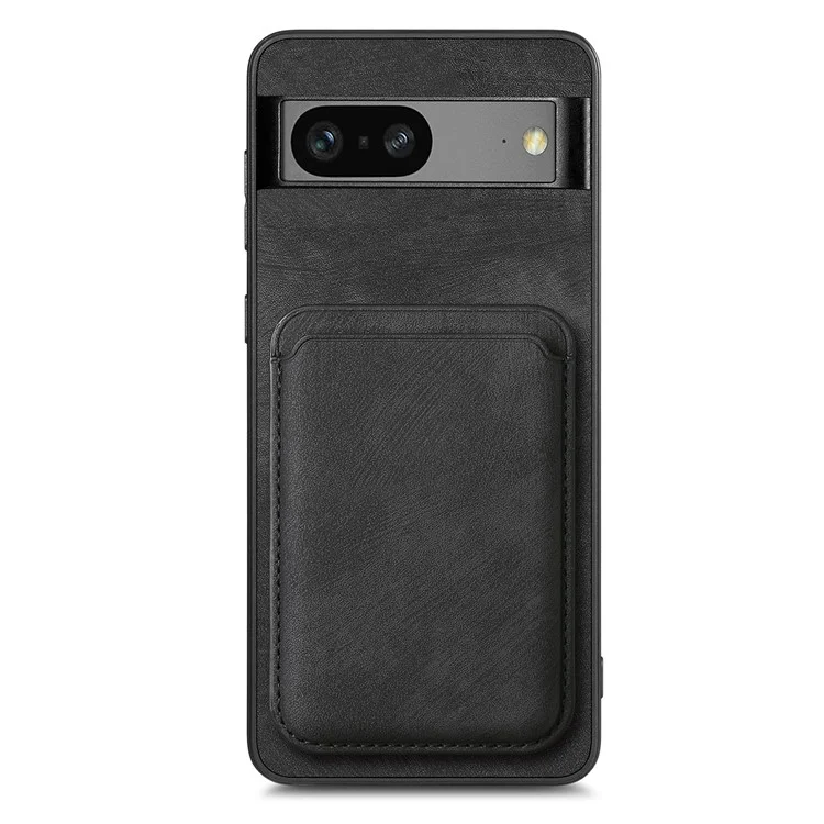 For Google Pixel 7 5G Case Compatible with MagSafe Leather Back Cover with Detachable Card Holder - Black