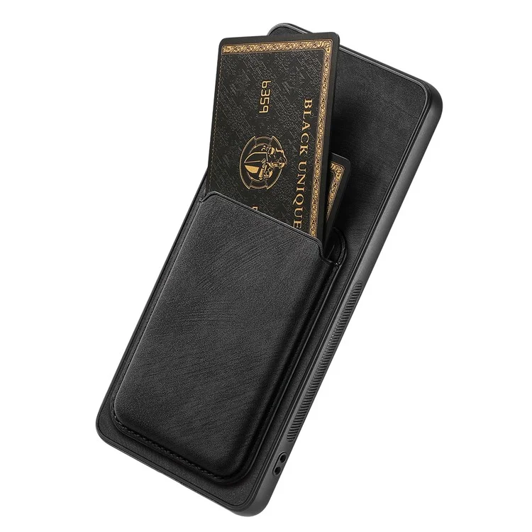 For Google Pixel 7 5G Case Compatible with MagSafe Leather Back Cover with Detachable Card Holder - Black