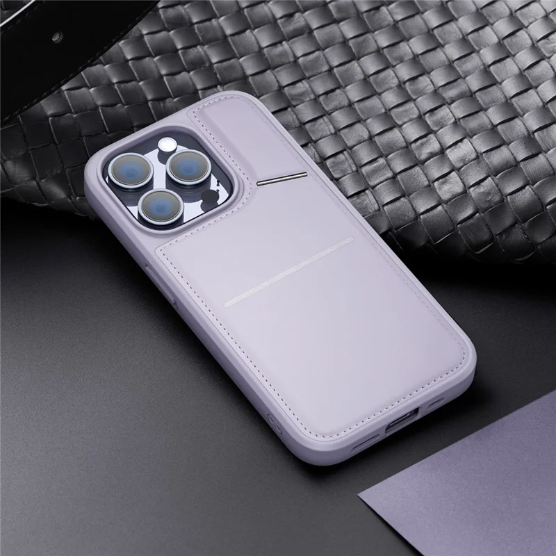 DUX DUCIS Rafi II Series for iPhone 13 Pro Phone Case Card Slots Cover RFID Blocking Protection - Purple