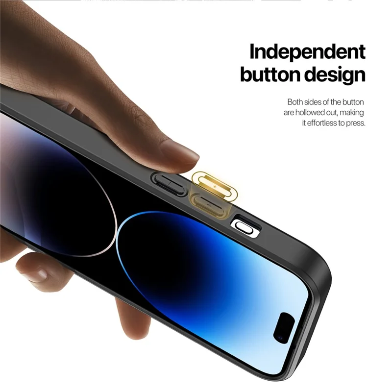 DUX DUCIS Rafi II Series for iPhone 14 Pro Max Magnetic Case Card Slots RFID Blocking Phone Cover - Black