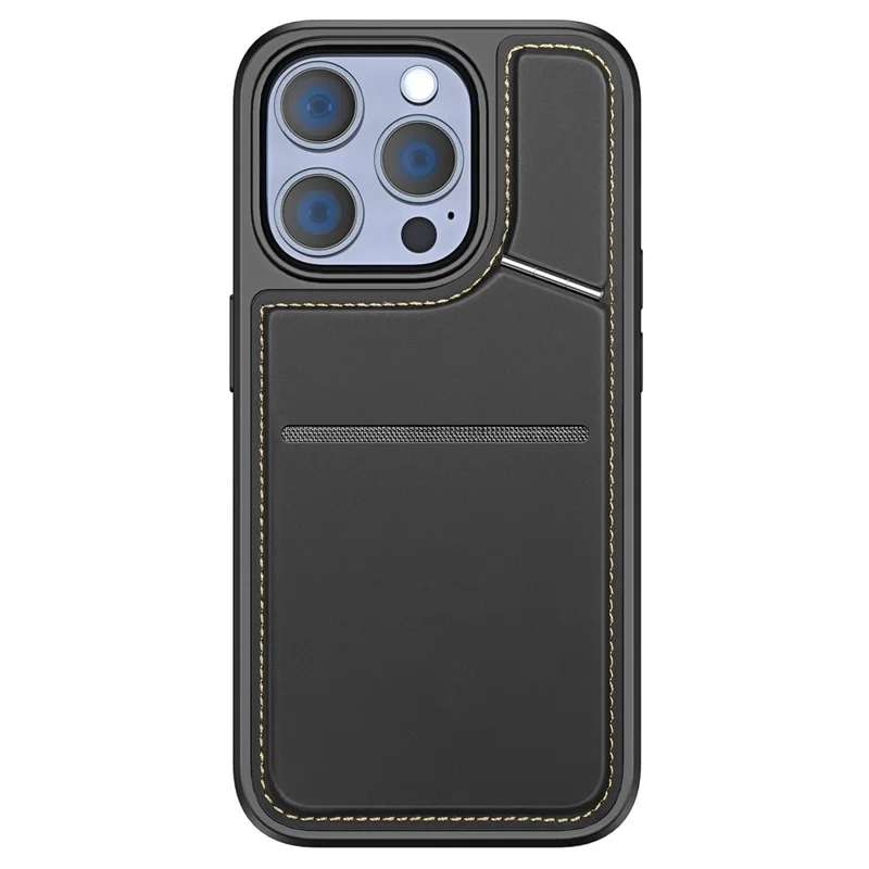 DUX DUCIS Rafi II Series for iPhone 14 Pro Phone Case PU Leather+TPU Cover with Card Slots - Black