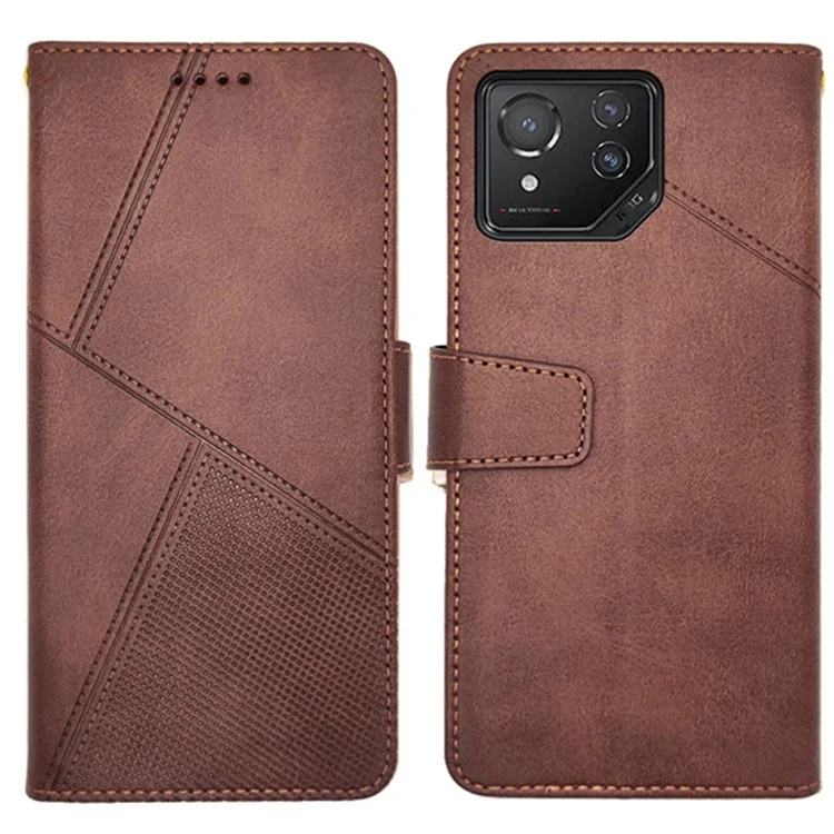 IDEWEI Per Asus ROG Phone 8 5G / Phone 8 Pro 5G Custodia in pelle con texture di vitello - Marrone