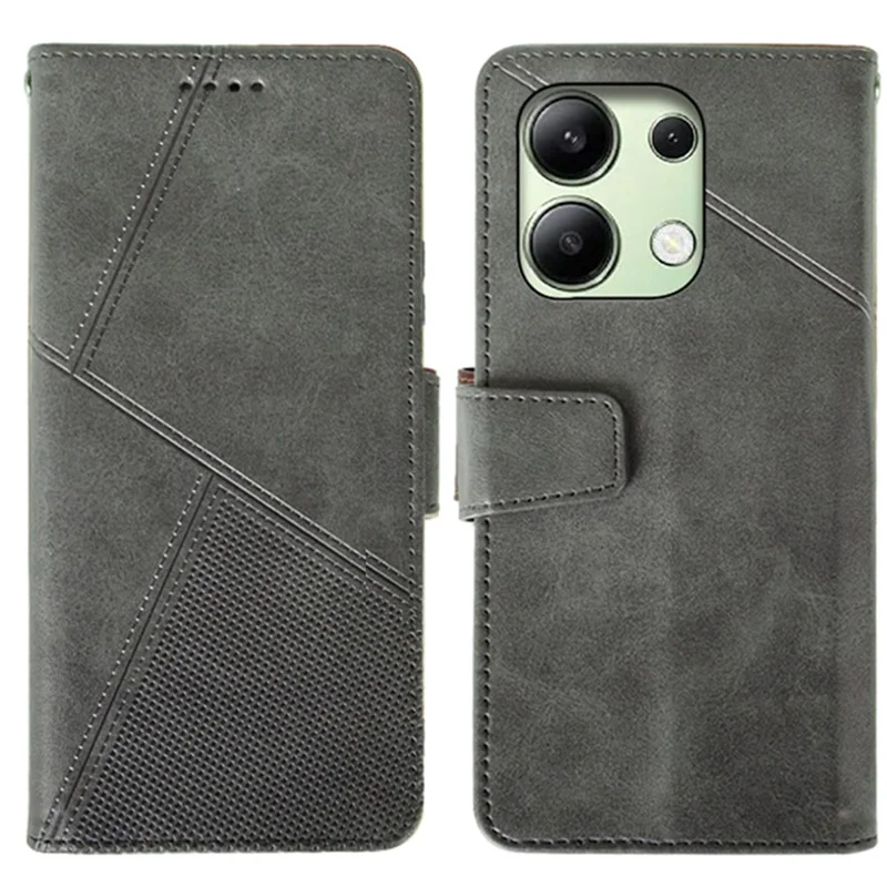 IDEWEI For Xiaomi Redmi Note 13 4G Case Calf Texture Leather Phone Stand Cover - Black