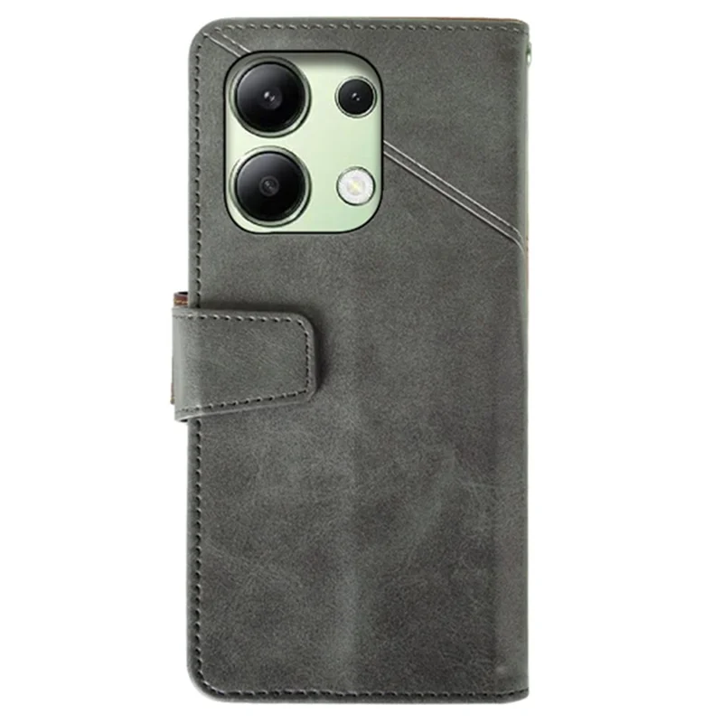 IDEWEI For Xiaomi Redmi Note 13 4G Case Calf Texture Leather Phone Stand Cover - Black