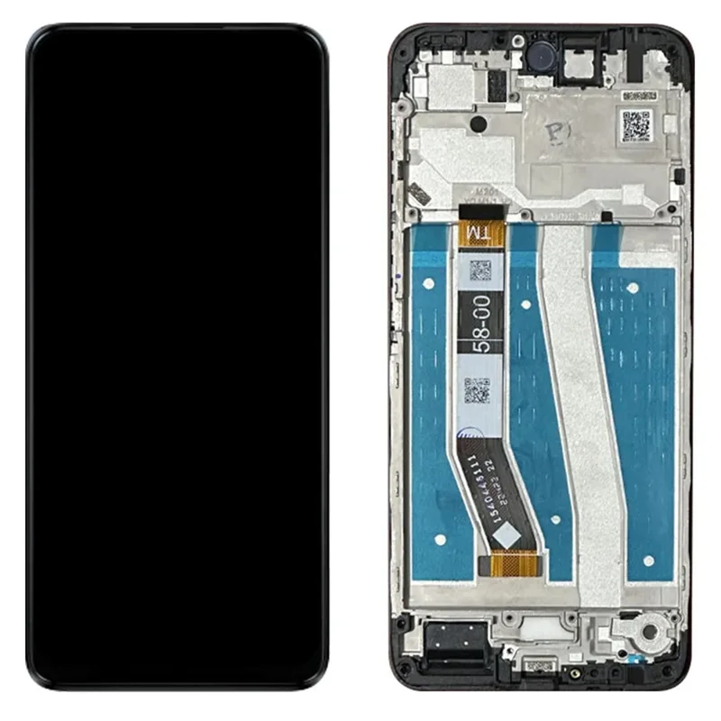 For Motorola Moto G14 4G Grade B LCD Screen and Digitizer Assembly + Frame Replacement Part (without Logo) - Blue