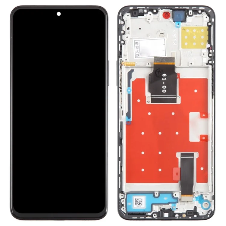 For Honor 90 Lite 5G Grade C LCD-Bildschirm und Digitizer-Baugruppe + Rahmen-Ersatzteil (ohne Logo) - Schwarz