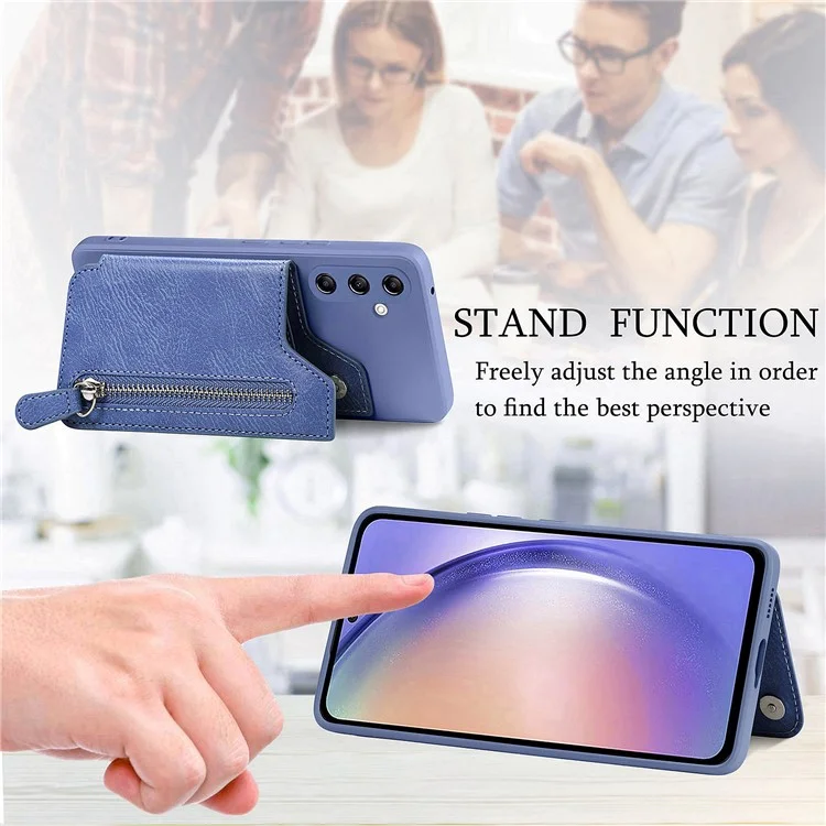 Для Samsung Galaxy A54 5G Cale Plole Case Case PU - Синий