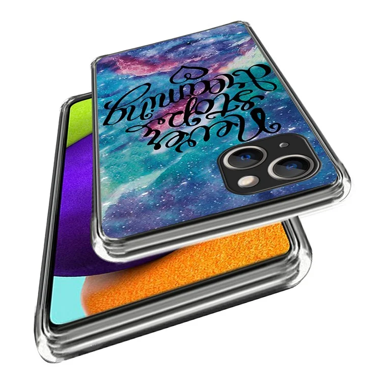 For iPhone 15 Soft TPU Case Mobile Phone Cover IMD Pattern Printing - Never Stop Dreaming
