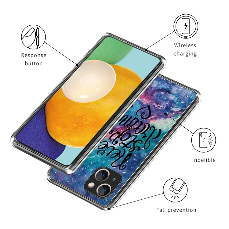 For iPhone 15 Soft TPU Case Mobile Phone Cover IMD Pattern Printing - Never Stop Dreaming
