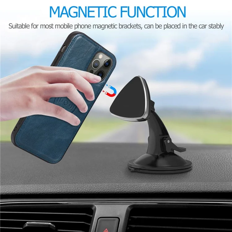 For iPhone 15 Pro Max Cell Phone Case with Strap Detachable 2-in-1 Wallet TPU+PU Cover  - Blue