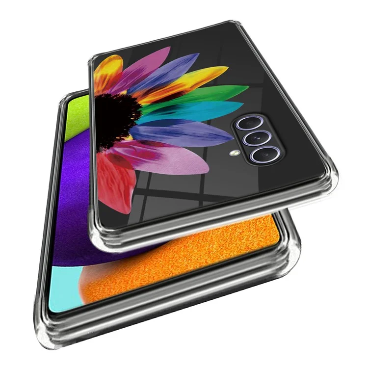For Samsung Galaxy A54 5G Phone Cover Pattern Printed IMD Soft TPU Case - Colorful Flower