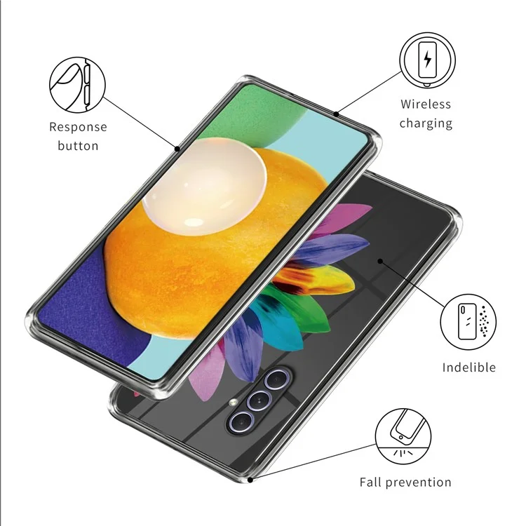 For Samsung Galaxy A54 5G Phone Cover Pattern Printed IMD Soft TPU Case - Colorful Flower