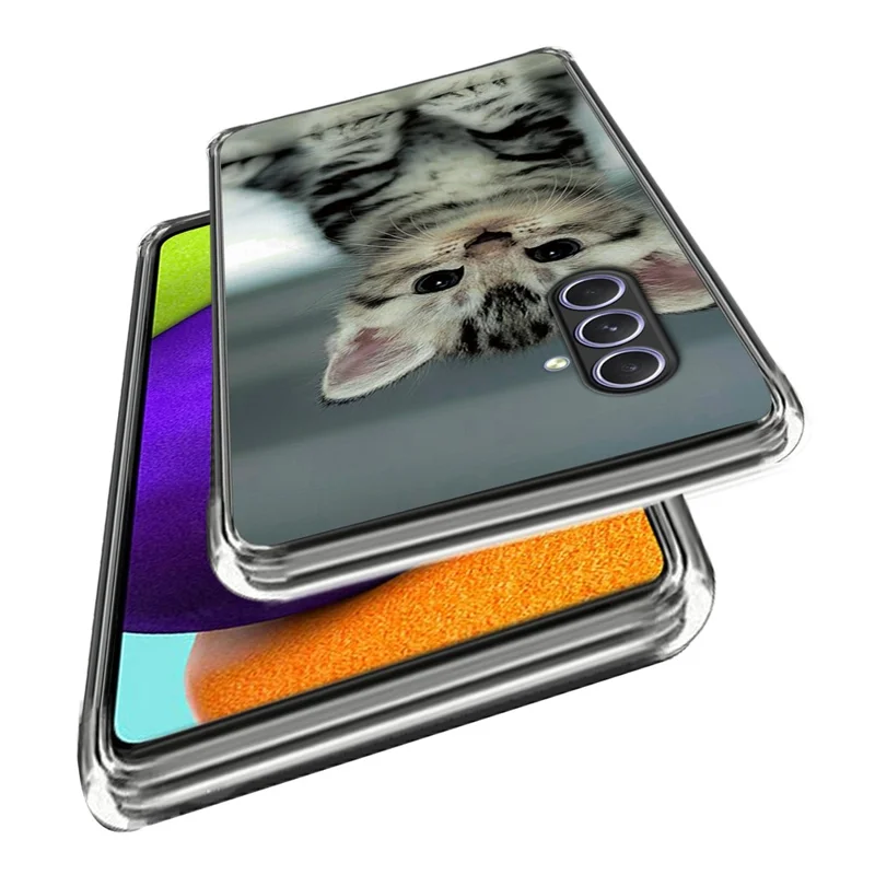 For Samsung Galaxy A54 5G Phone Cover Pattern Printed IMD Soft TPU Case - Cute Cat