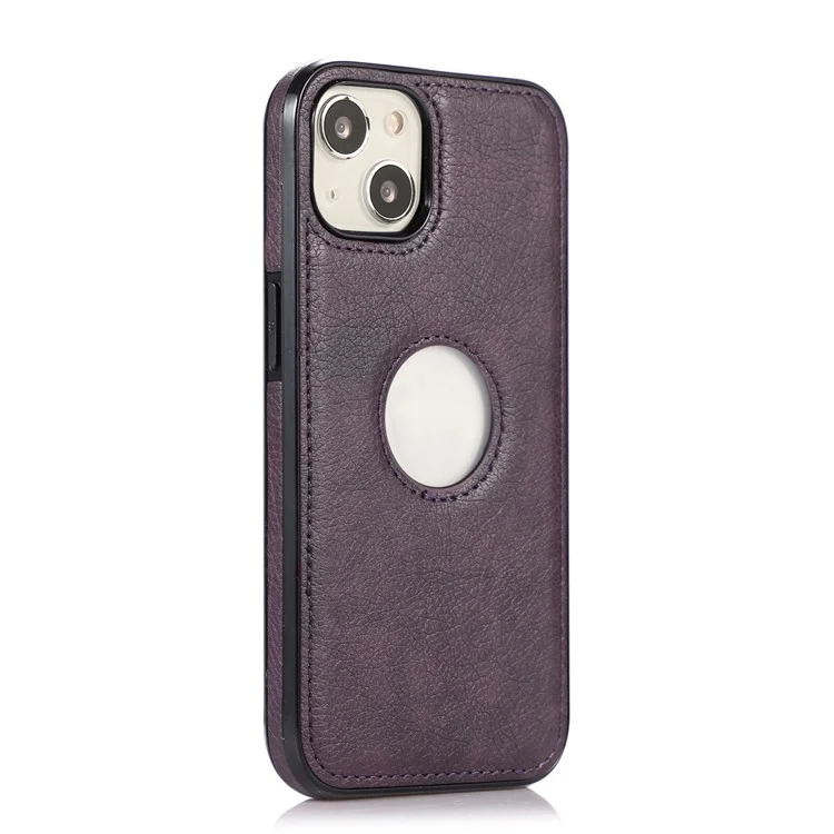Für iPhone 13 6,1 Zoll Handy-Hülle Logo-Ansicht Design TPU+PU Leder schockfeste Rückabdeckung - Lila